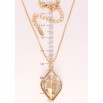 Кулон Xuping 18K з кр-ми Swarovski на ланцюжку Кристал Golden Shadow в ромбовому ограновуванні дл. 41-46,5см х 1мм фото №5