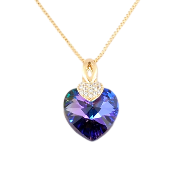 Кулон Xuping 18K з кр-ми Swarovski на ланцюжку Серце кристал Heliotrope довжина 40-45см х 1мм фото №15