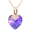 Кулон Xuping 18K з кр-ми Swarovski на ланцюжку Серце кристал Heliotrope довжина 40-45см х 1мм фото №3
