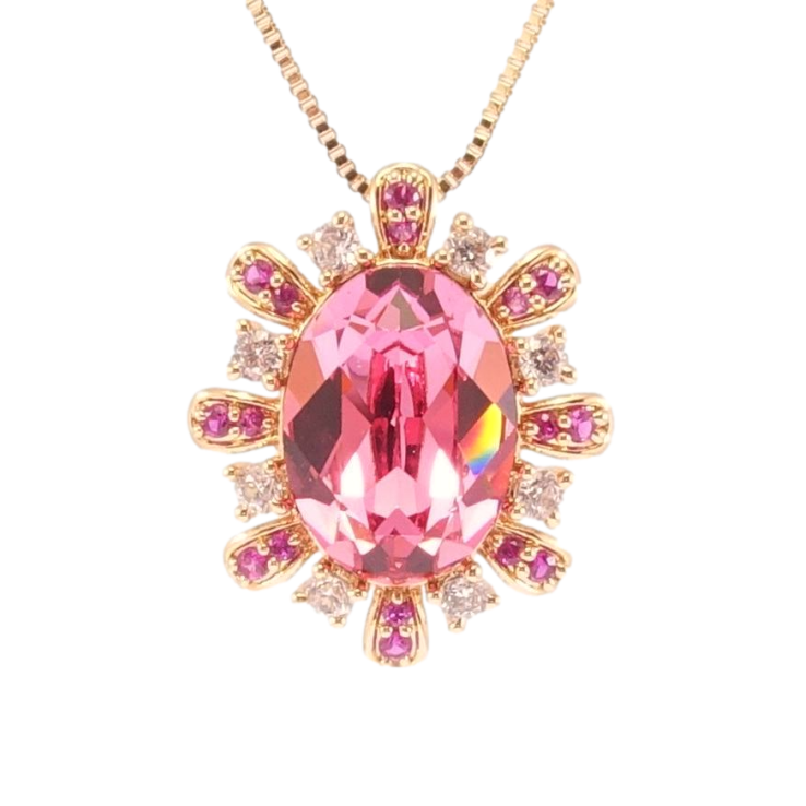 Кулон Xuping 18K з кр-ми Swarovski на ланцюжку Кристал Rose з промінчиками довжина 41.5-46.5см х 1мм фото №21