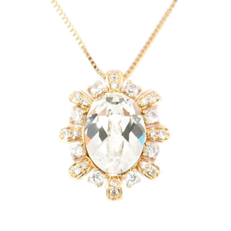 Кулон Xuping 18K з кр-ми Swarovski на ланцюжку Кристал Clear з промінчиками довжина 40.5-46см х 1мм фото №22