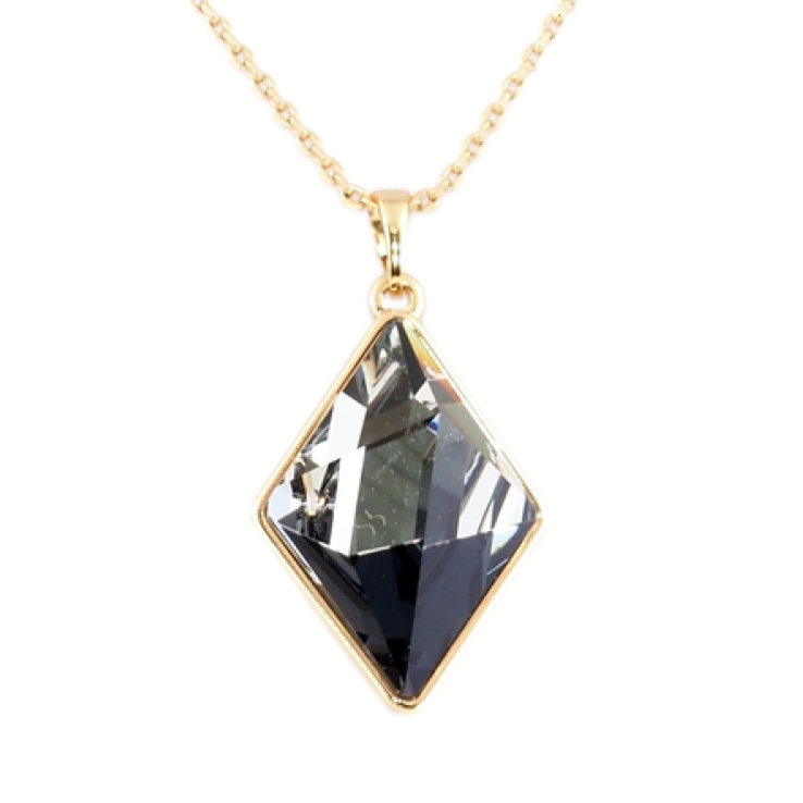 Кулон Xuping 18K с кр-ми Swarovski на цепочке Кристальный ромб Graphite длина 39,5-44,5см х 1мм фото №11