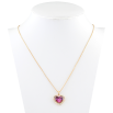 Кулон Xuping 18K з кр-ми Swarovski на ланцюжку Серце Fuchsia в обрамленні дрібних кр-лів АВ дл. 40-45см х 1мм фото №2
