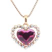 Кулон Xuping 18K з кр-ми Swarovski на ланцюжку Серце Fuchsia в обрамленні дрібних кр-лів АВ дл. 40-45см х 1мм фото №3