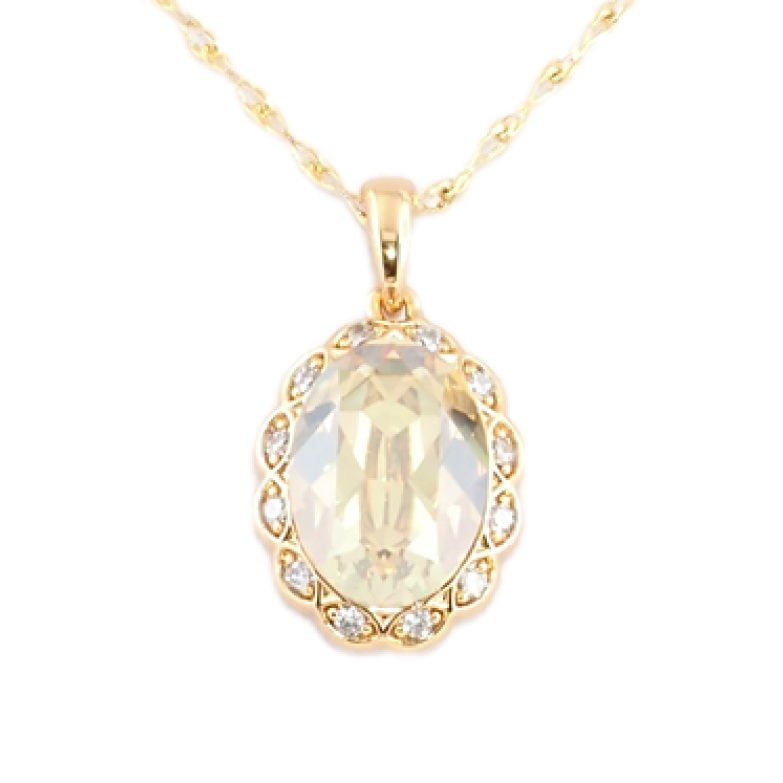 Кулон Xuping 18K с кр-ми Swarovski на цепочке Медальон с кристаллом Golden Shadow дл. 40-45см х фото №1