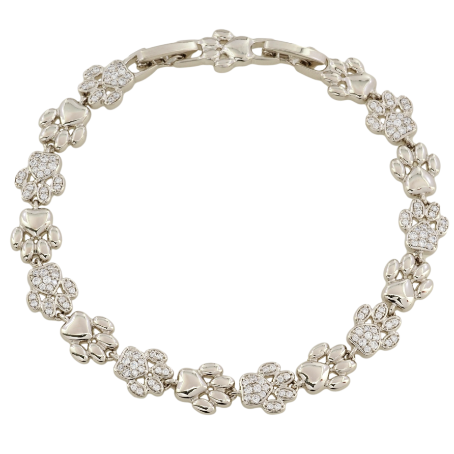 Браслет Xuping Родий Лапки с цирконием размер с доп. замком 17,19см х 8мм фото №1