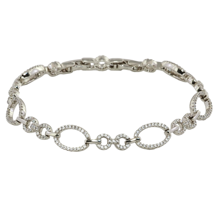 Браслет Xuping Родій Ланки з цирконієм довжина з дод. замком 17,19.5см х 5-9мм фото №1