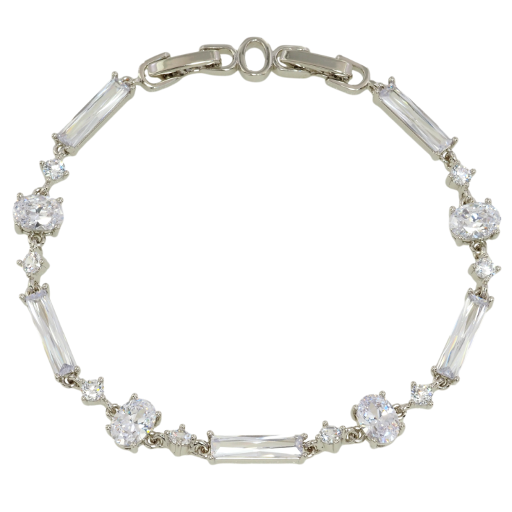 Браслет Xuping Родий Кристальные звенья размер с доп. замком 17,19см х 3-6мм фото №14