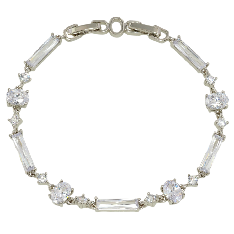 Браслет Xuping Родий Кристальные звенья размер с доп. замком 17,19см х 3-6мм фото №1