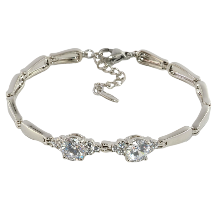 Браслет Xuping Родий Кристальная вставка размер с доп. цепочкой 17-20см х 4мм фото №15