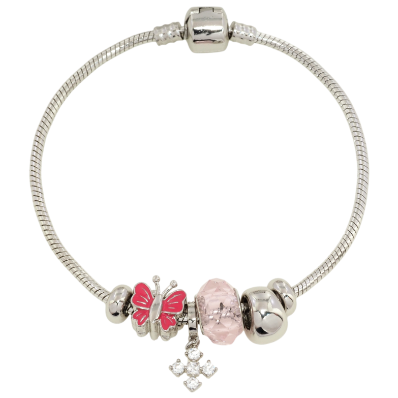 Браслет Xuping Родій У стилі Pandora Ювелірний шнур з намистинами довжина 21см х 2.5мм фото №1