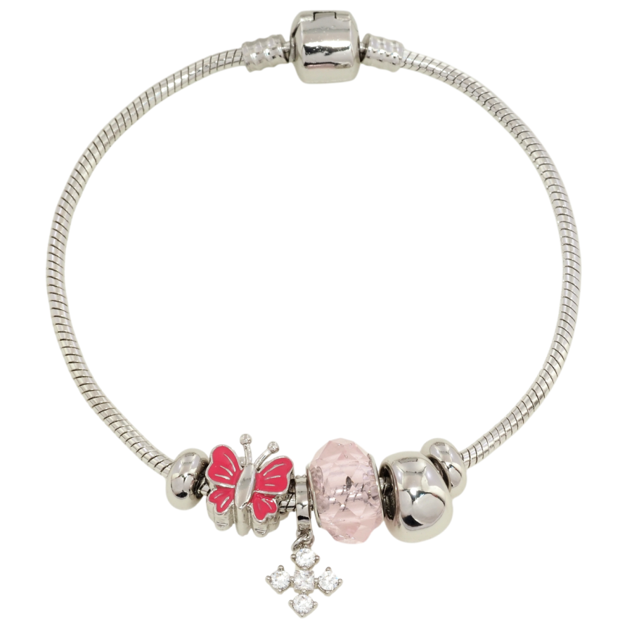 Браслет Xuping Родій У стилі Pandora Ювелірний шнур з намистинами довжина 21см х 2.5мм фото №1