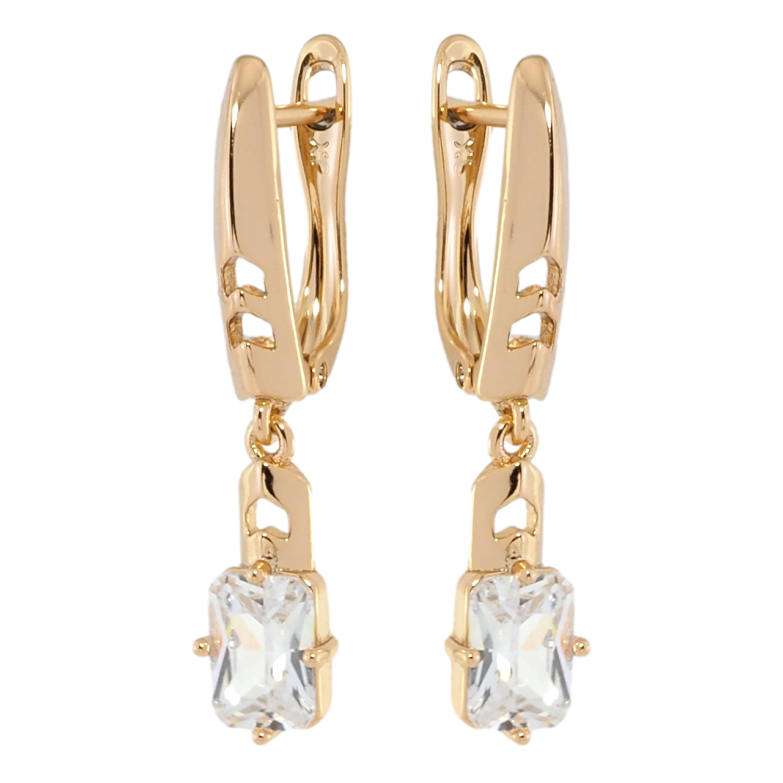 Серьги Xuping Позолота 18K английский замок Подвески с фианитами фото №15