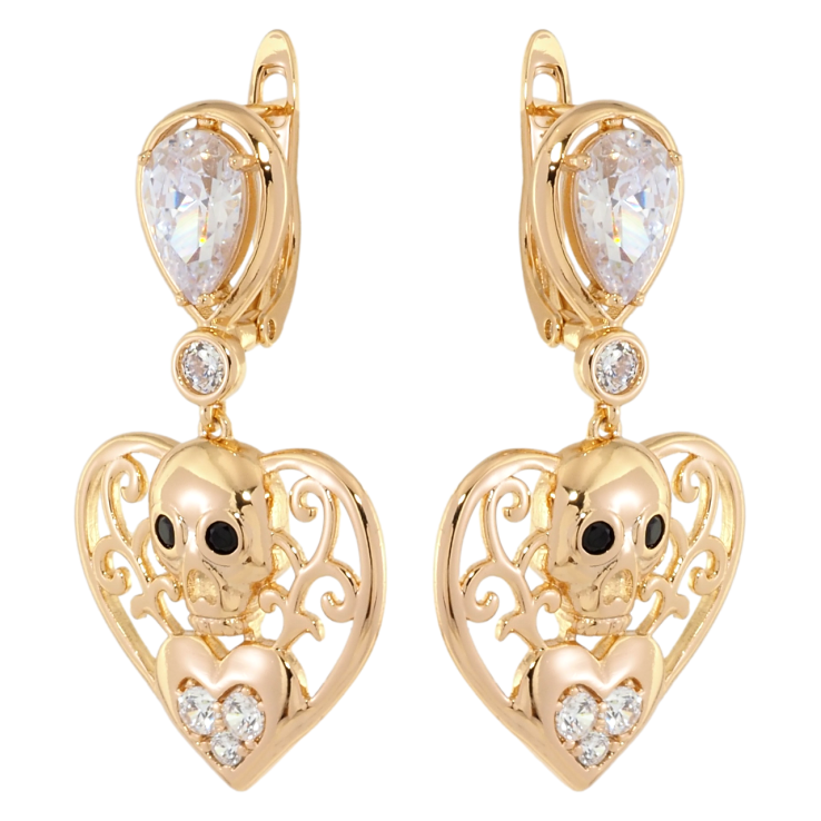 Серьги Xuping Позолота 18K английский замок Подвески декоративные сердечки фото №15