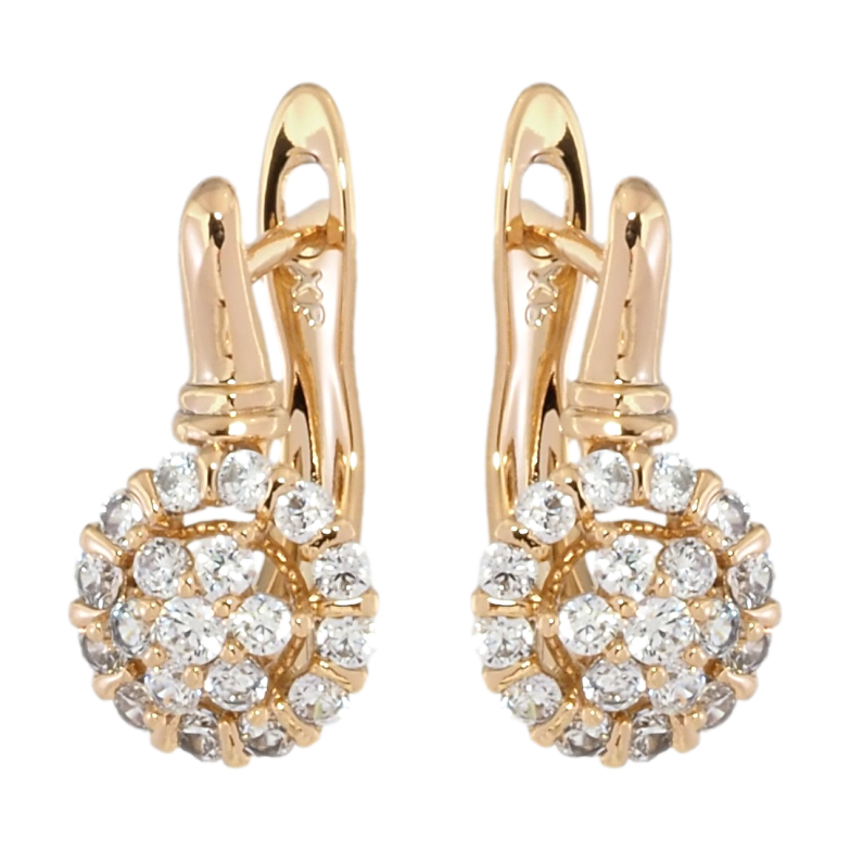 Сережки Xuping Позолота 18K англійський замок Інкрустація цирконієм фото №1