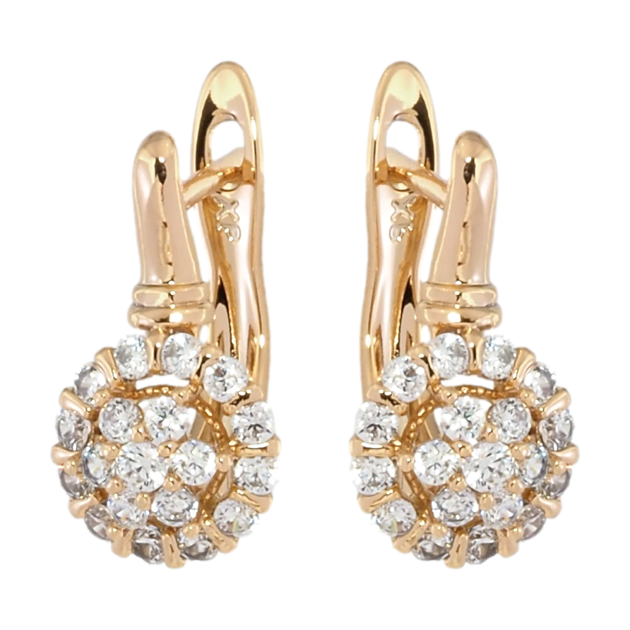 Сережки Xuping Позолота 18K англійський замок Інкрустація цирконієм фото №1