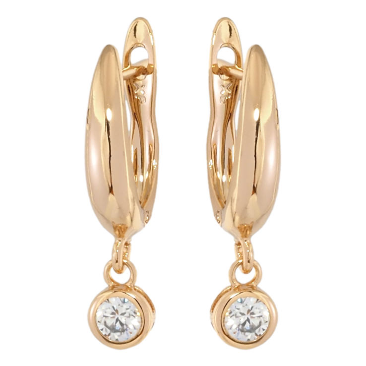 Серьги Xuping Позолота 18K английский замок Кристальные подвески ø 5мм фото №16