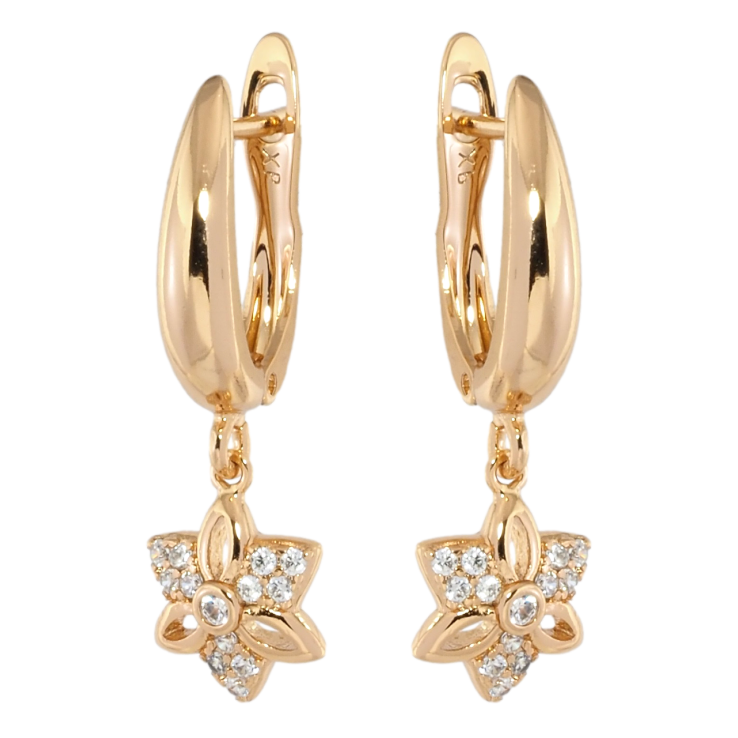 Серьги Xuping Позолота 18K английский замок Подвески звездочки с цирконием фото №12
