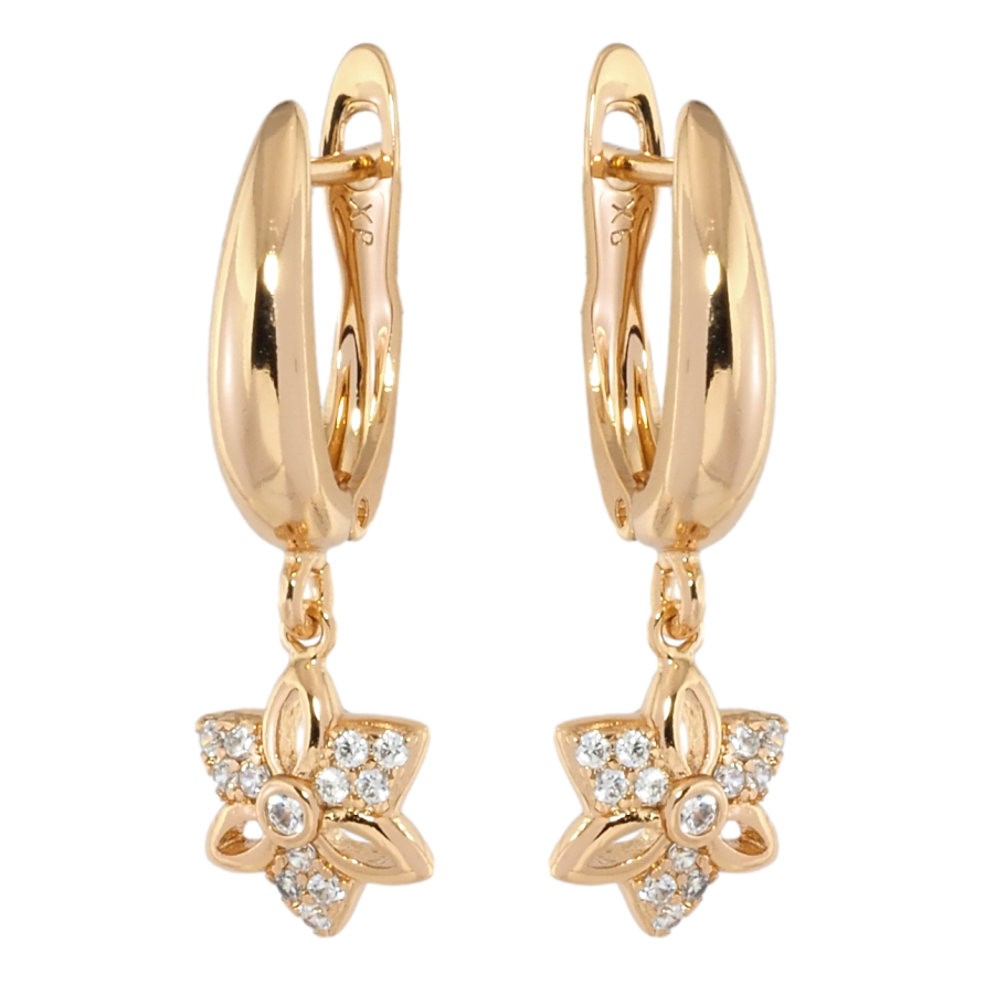 Серьги Xuping Позолота 18K английский замок Подвески звездочки с цирконием фото №1