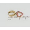 Серьги Xuping TTM Stainless Steel цвет 14K подвески на колечках Сердечки с розовым цирконием фото №2