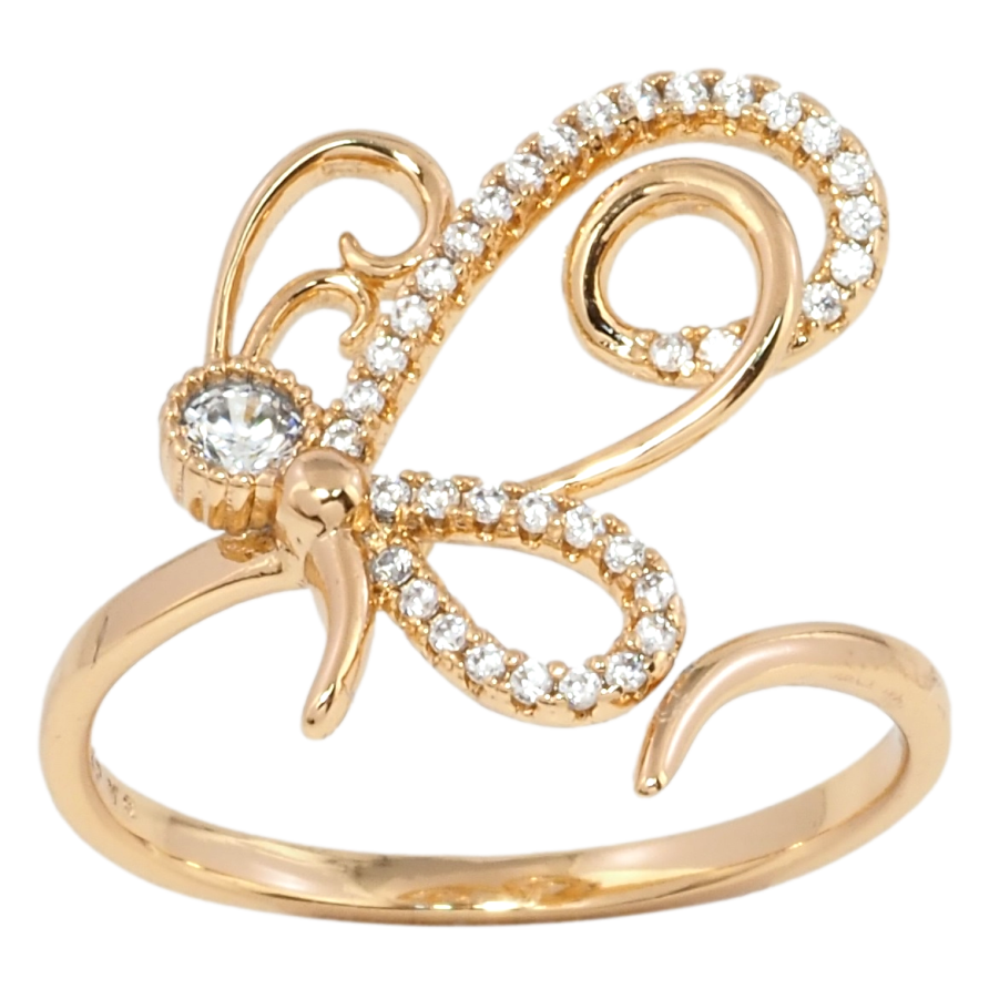 Кольцо Xuping Позолота 18K Бабочка фото №1