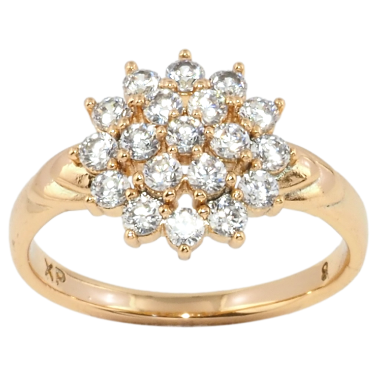 Кольцо Xuping Позолота 18K Цветок из циркония фото №13