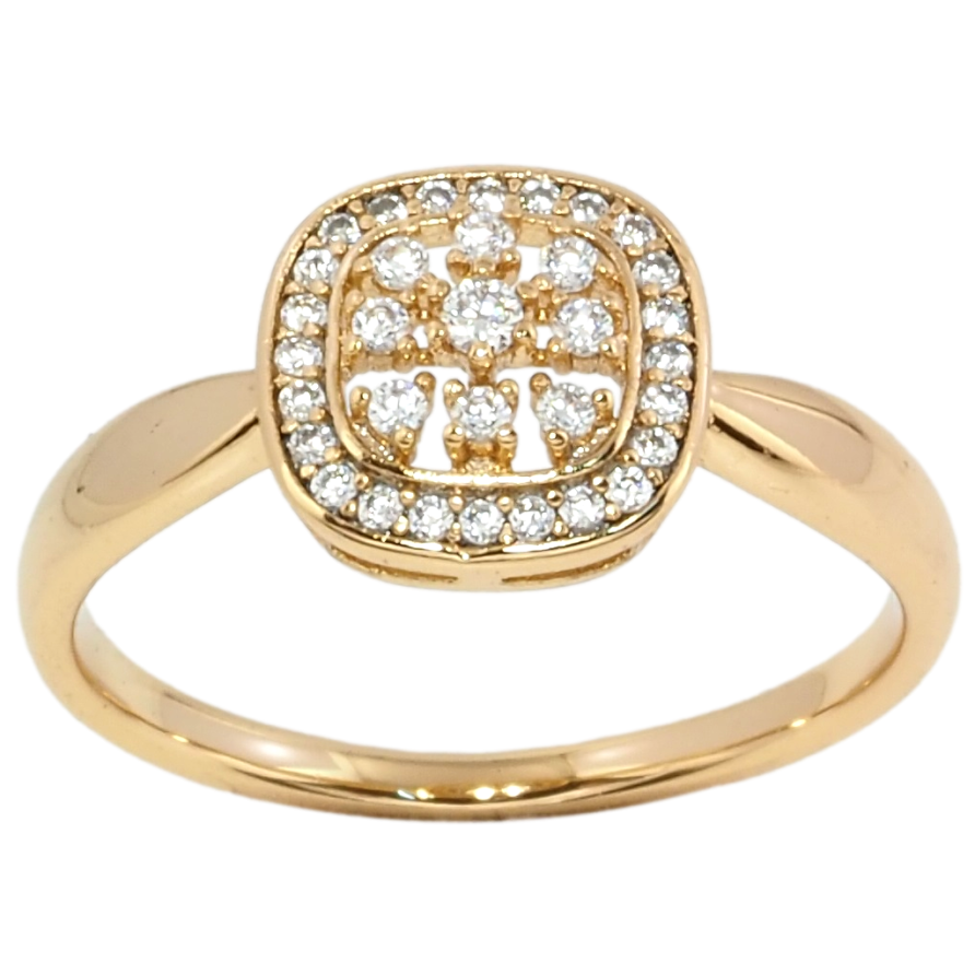 Кольцо Xuping Позолота 18K Квадрат с инкрустацией цирконием фото №1