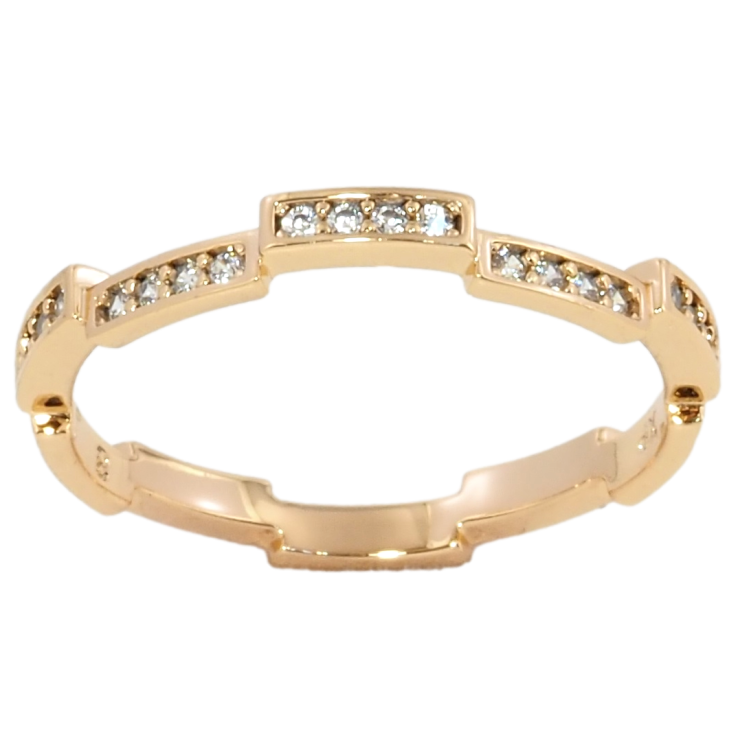 Кольцо Xuping Позолота 18K Дорожки циркония фото №14