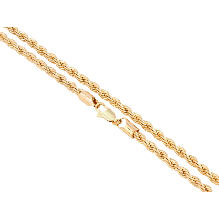 Ланцюжок Xuping Позолота 18K Плетіння Мотузка довжина 50см х 4мм фото №11