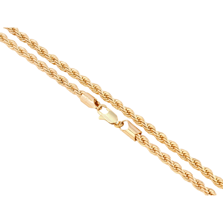 Ланцюжок Xuping Позолота 18K Плетіння Мотузка довжина 50см х 4мм фото №1