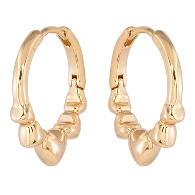 Серьги Xuping Позолота 18K колечки С узором сердечки фото №21