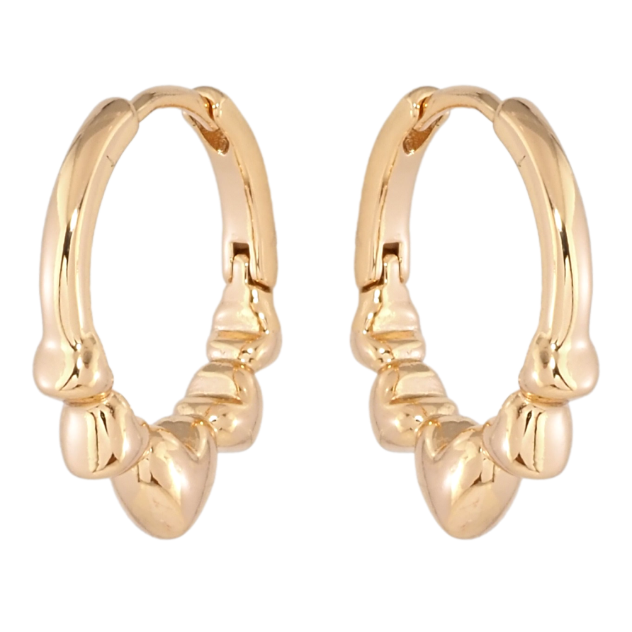 Серьги Xuping Позолота 18K колечки С узором сердечки фото №1