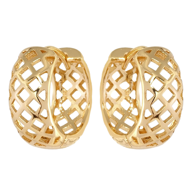 Сережки Xuping Позолота 18K колечки Різний гратчастий орнамент фото №1 Сережки Xuping Позолота 18K колечки Різний гратчастий орнамент фото №1