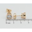 Серьги Xuping Позолота 18K пусеты Кристалл в ободковой оправе ø 8мм фото №2