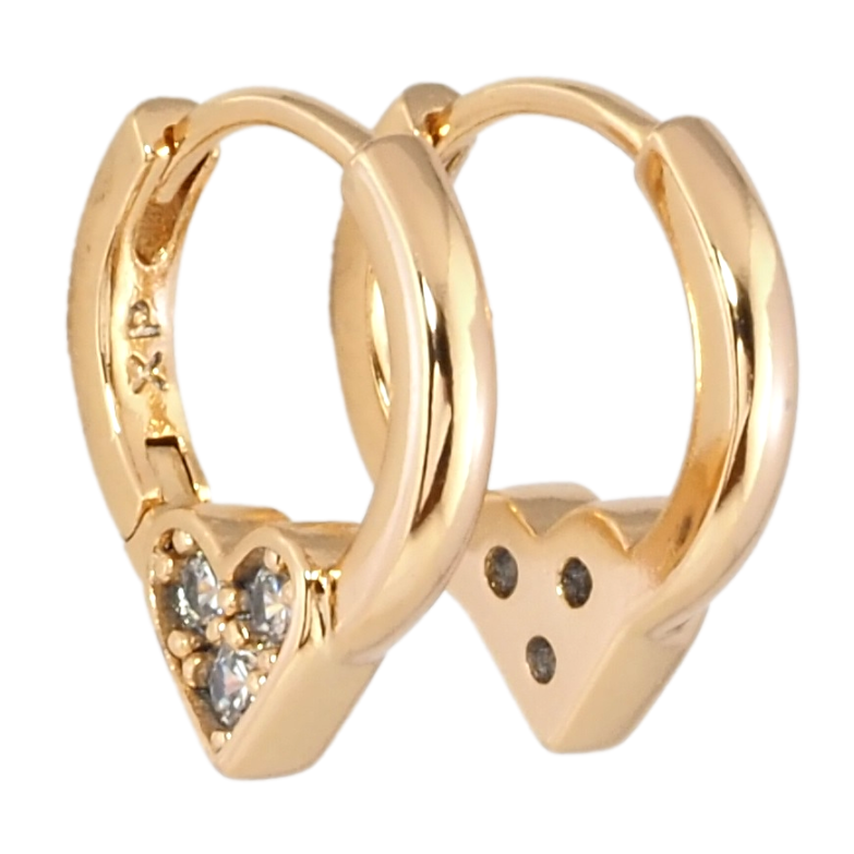 Серьги Xuping Позолота 18K колечки Боковой узор сердечки фото №1