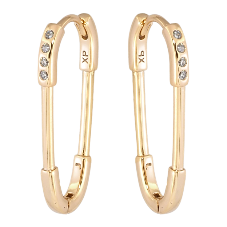 Серьги Xuping Позолота 18K колечки Декоративные булавки с цирконием фото №8