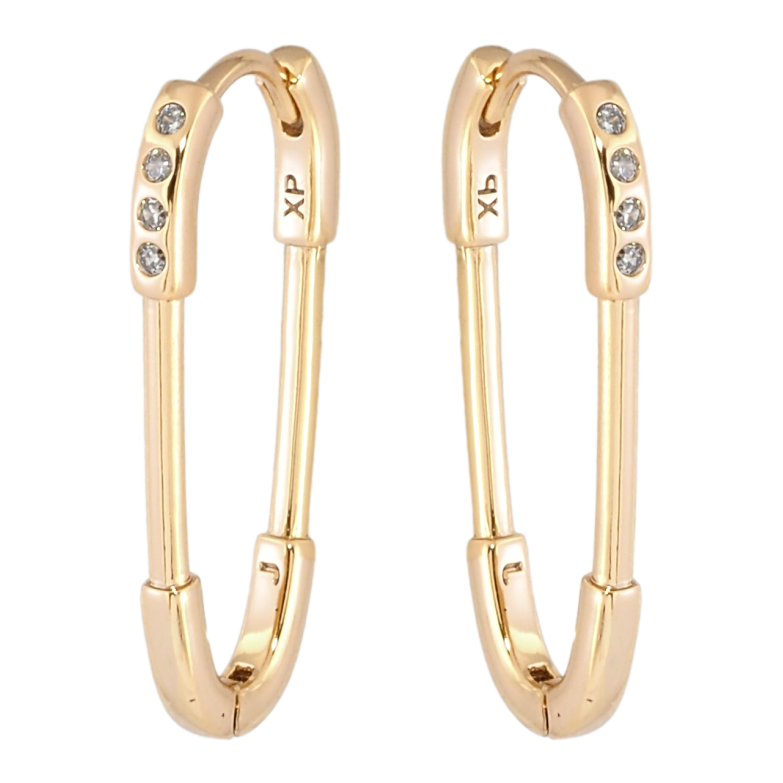 Серьги Xuping Позолота 18K колечки Декоративные булавки с цирконием фото №8