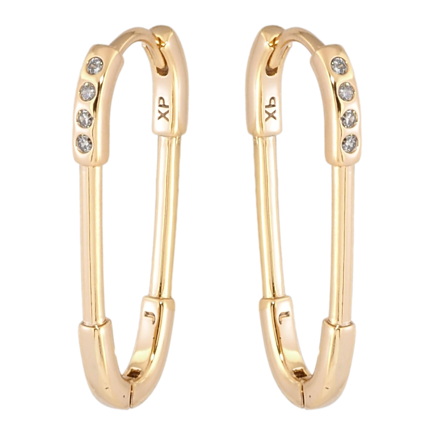 Серьги Xuping Позолота 18K колечки Декоративные булавки с цирконием фото №1
