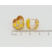Серьги Xuping Позолота 18K колечки Сердечки с желтой эмалью и цирконием фото №2
