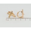 Серьги Xuping Позолота 18K колечки Крестики с цирконием фото №2