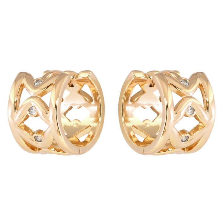 Серьги Xuping Позолота 18K колечки Узор с вставками циркония фото №25