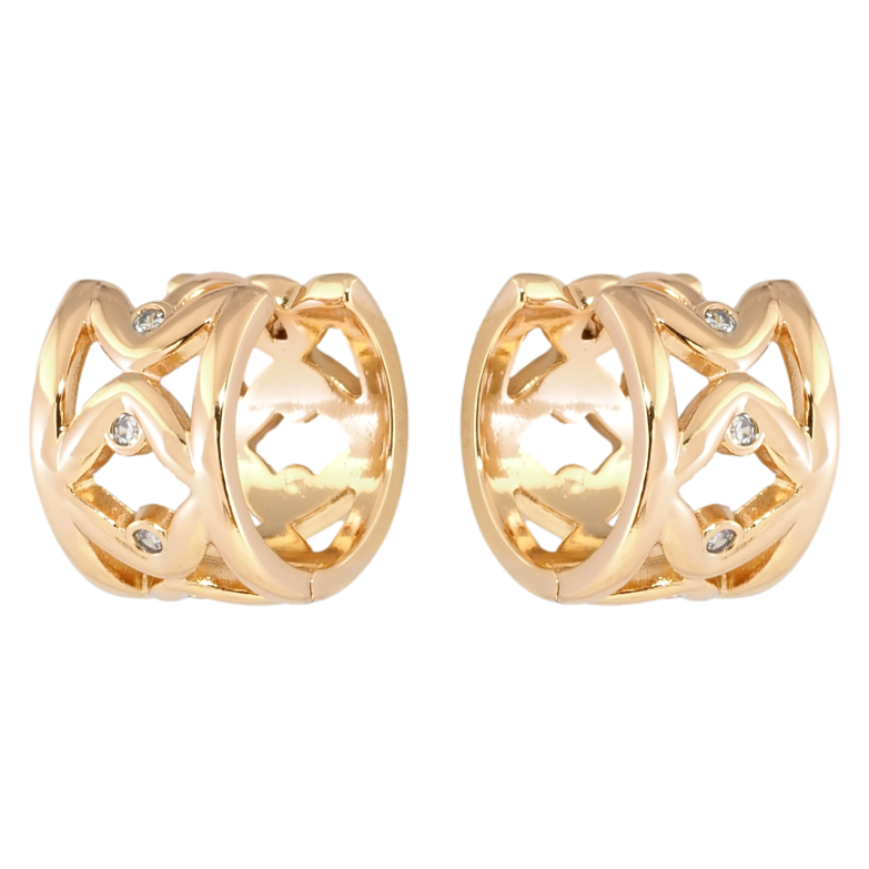 Серьги Xuping Позолота 18K колечки Узор с вставками циркония фото №1