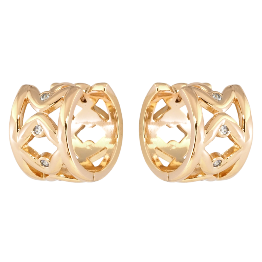 Серьги Xuping Позолота 18K колечки Узор с вставками циркония фото №1