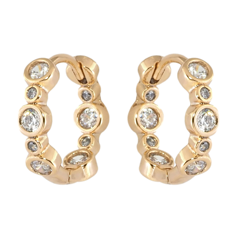 Сережки Xuping Позолота 18K колечка Декоративні доріжки цирконію фото №1