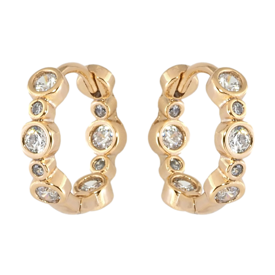 Серьги Xuping Позолота 18K колечки Декоративные дорожки циркония фото №1