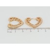 Серьги Xuping Позолота 18K колечки Сердечки с боковым узором и дорожками циркония фото №2