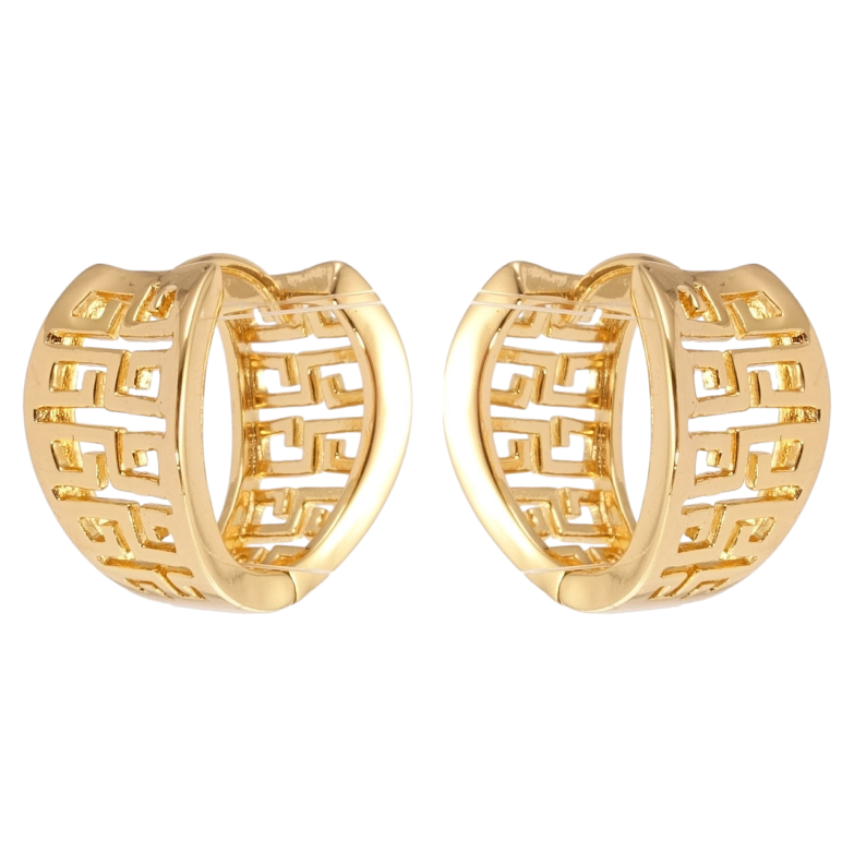 Серьги Xuping Позолота 18K колечки Декоративный резной орнамент фото №1