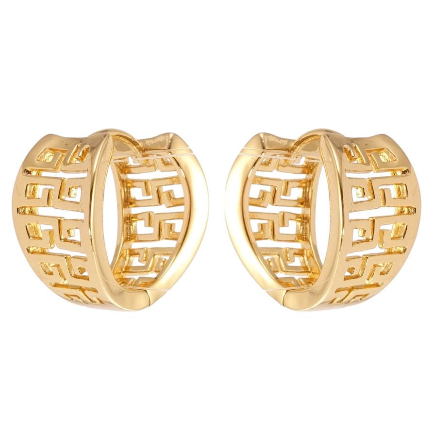 Серьги Xuping Позолота 18K колечки Декоративный резной орнамент фото №1