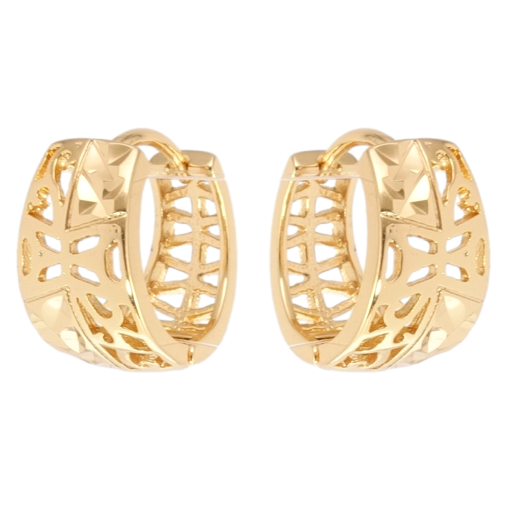 Сережки Xuping Позолота 18K колечки Декоративний різьблений орнамент фото №16 Сережки Xuping Позолота 18K колечки Декоративний різьблений орнамент фото №16