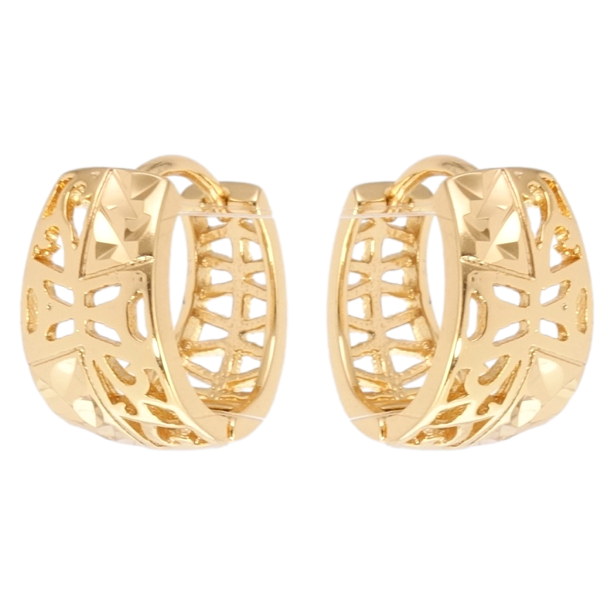 Серьги Xuping Позолота 18K колечки Декоративный резной орнамент фото №1